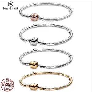 925 zilver voor pandora bedels sieraden kralen Hanger DIY klassieke armband roségouden emmersluiting