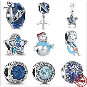 925 argent pour pandora charmes bijoux perles avion européen univers étoile murano verre charme ensemble