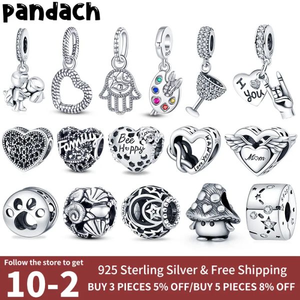 925 argent pour pandora charmes bijoux perles bricolage pendentif femmes Bracelets perles ley couleur pendentif série bijoux à bricoler soi-même