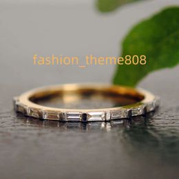 925 zilveren vriendin Moissamite ring 14K roségoud Baguette geslepen iets een set van semi-eeuwige belofte band Moissamite diamanten trouwring Een elegante bruidsring
