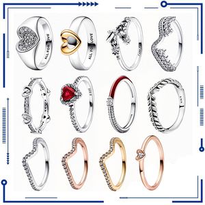 925 Silver Heart Cushion Logo Ring New Collection Women's Women's Ring Anniversary Gift Bijoux Livraison gratuite