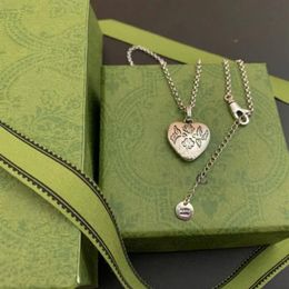 925 argent design italien haute qualité bijoux aveugle pour amour pendentif collier hommes et femmes en forme de coeur tigre Pend157E