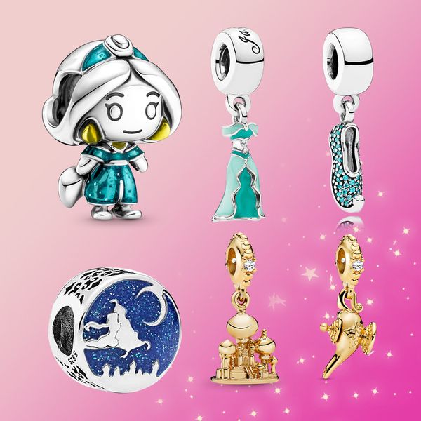 925 bijoux en argent Aladdin charme princesse perle lampe magique Dangle pendentif à breloque Fit Original Pandora Bracelet pour femme cadeau