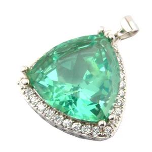 925 zilveren sieraden groene spinel hanger klassieke damesketting nieuwste ontwerp