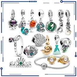 925 zilveren kleine zeemeermin Ariël schelp vrouwen charme originele PAN armband hanger ketting DIY sieraden gratis verzending