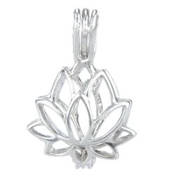 925 SILVER LACKET CAGE LOTUS Vorm Pearl edelstenen kooi kooi hanger kan sterling zilveren hanger Montant Montage Diy sieraden Fitting337B2479221