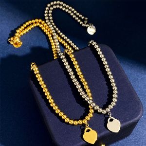 Amour coeur perles collier bracelet ensembles de bijoux pour femmes cadeau d'anniversaire concepteur femmes bijoux déclaration de mariage bijoux