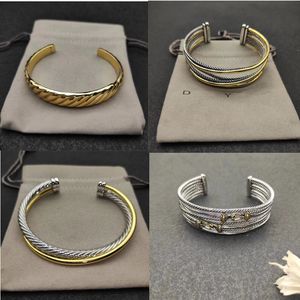 925 zilveren luxe bedelarmband DY Designer gepersonaliseerde opening heren brede editie Bangle Love vergulde dy armband voor vrouwen sieraden cadeau met doos