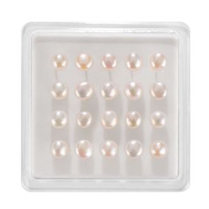 925 plateado color mixto blanco rosa blanco 6 mm de pendientes de perlas de agua dulce natural tachuelas de oreja 10 pares / caja