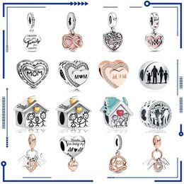 925 Zilver Nieuwe Hot Koop Liefde Moeder Zusters Familie Charm Fit Originele PAN Armband Mode DIY Sieraden Vrouwen Gift Gratis verzending