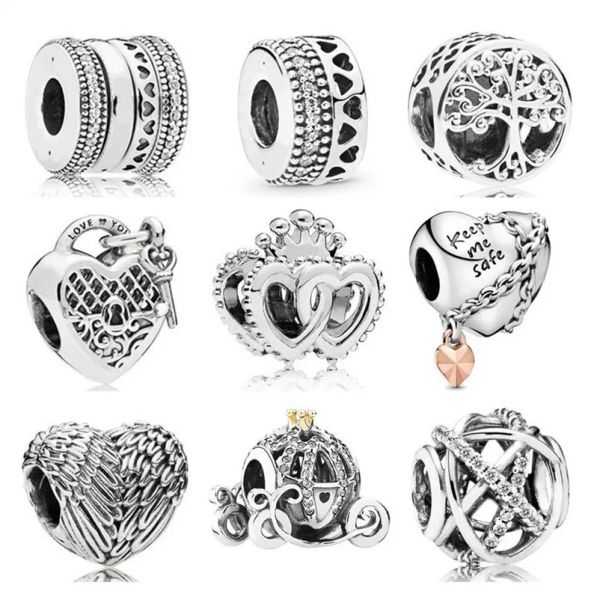 925 Silver Original European Fashion Charm Life, alas, coche de calabaza adecuado para pulsera de sartén Diy Joyas para mujeres envío gratis