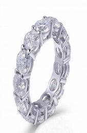 925 ARGENT PAVE Coupe ronde 66mm PLEIN CARRÉ Simulé Diamant CZ ETERNITY BAND FIANÇAILLES Anneaux de MARIAGE Taille 567891011125813615