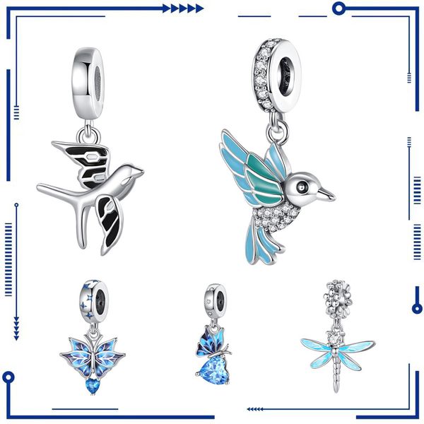 925 pendentif en argent papillon hirondelle colibri pendentif accessoires bijoux à bricoler soi-même bracelet collier transfrontalier en gros livraison gratuite