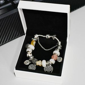 925 Zilverplated Family Tree Charmel Bracelet Set originele doos voor Pandora Snake Chain Diy Beads Charm Designer armbanden voor vrouwen vriendin Gift Hand Chain