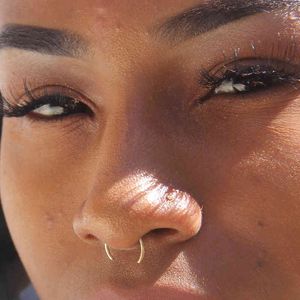 925 Silver Real Nose Handmade Gold Filled Punk Charm Tiny Septum Hoop Jewelry Grillz Piercing Ring
