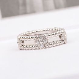 925 Silver Ring Luck Bloem dames ringen vier bladringen Volledige diamant klassieke manen verlovingsring vrouwen bruiloft