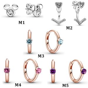 925 Silver Ring Rose Golden Tingxi Series Série de boucles d'oreilles en pierre peuvent être utilisées comme cadeaux pour les copines pour livrer la livraison gratuite
