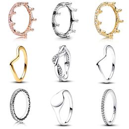 925 Anneau argenté Sparkling Wismbone Heart Ring Princess Wishbone Ring Ladies Mariage Gift Gift Ban Bijoux Livraison gratuite
