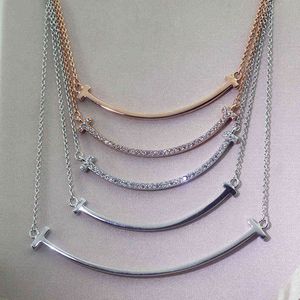 925 zilveren glimlach ketting ingelegd met diamant sleutelbeen ketting mode