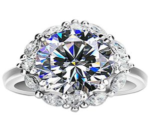 925 Silver Solitare Ring Femenino Ronda Big Diamond Shiny Luxury Wedding Engagement Regal Rings Imitation Platinum Bridal J7078594