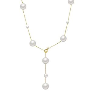 925 Collier de perles en argent pour femmes chaîne de pulls circulaires portez un automne et l'hiver à plusieurs cravates et non fondu 240315