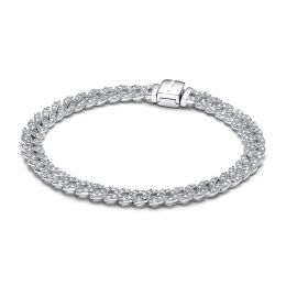 925 Bracelet de chaîne de pavé intemporelle Silver Charms Original Infinity Knot Femme Femme Bracelets Femme Jewelry Nouveau