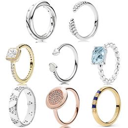 925 zilveren vrouwen passen Pandora Ring Originele hartkroon mode ringen wervelende symmetrie tijdloze elegantie delicaat
