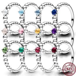 925 argent femmes Fit Pandora bague originale coeur couronne mode anneaux créatif décembre étoile pierre cristal