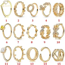925 Zilveren Vrouwen Fit Pandora Ringen Originele Hart Kroon Mode Ring Goud Corolla Oogverblindende Vlinder Open Sieraden Verloving Liefhebbers Mode Bruiloft