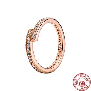 925 zilveren vrouwen fit ring originele hartkroon mode ringen kroon multi -layer sprankelende rosé goud 2024