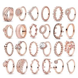 925 zilveren vrouwen passen Pandora Ring Originele hartkroon mode ringen ose goud 24 meest populair