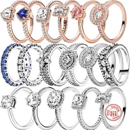 925 zilveren vrouwen ringen originele hartkroon mode ringen pantaro fijne ring helder moussround lucky lucky