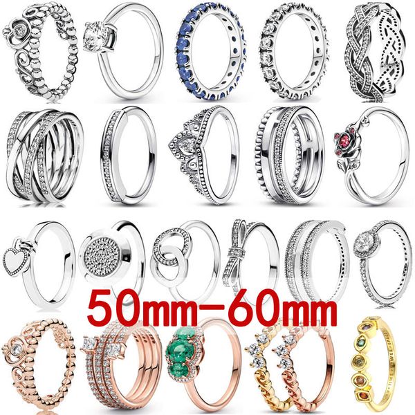 925 Argent Femmes Fit Pandora Anneau Original Coeur Couronne Anneaux De Mode Réversible Coeur Signature Cercles Diadème Royal Couronne Fleur Arc