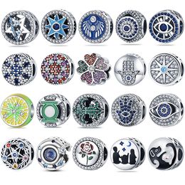925 dijes de cuentas de plata para pulseras de dijes de pandora diseñador para mujeres Lai 925 plata prata cuentas de amuleto originales