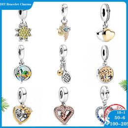 925 perles d'argent breloques pour bracelets à breloques pandora designer pour femme plume spiritualité Dangle plage famille