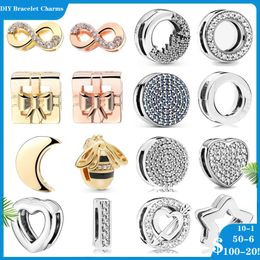 925 SIVER kralen Charms voor Pandora Charmarmbanden Designer voor vrouwen bijen hart geschenkdoos clip reflexion charme