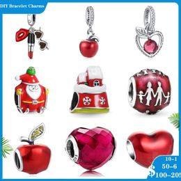 925 SIVER kralen Charms voor Pandora Charmarmbanden Designer voor vrouwen Red Apple Family Lipstick Amp zonnebril