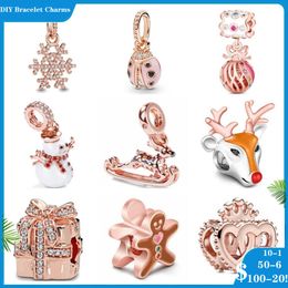 925 SIVER kralen Charms voor Pandora Charmarmbanden Designer voor vrouwen Snowman Elk Snowflake Heart