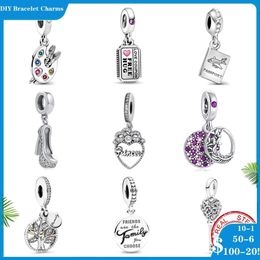 925 SIVER kralen Charms voor Pandora Charmarmbanden Designer voor vrouwen Nieuw diy kleurenpalet Key High Heels Book Heart