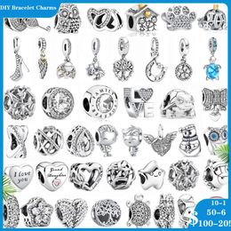 925 SIVER kralen Charms voor Pandora Charmarmbanden Designer voor vrouwen Feather Family Tree Snowflakes Boy Dange