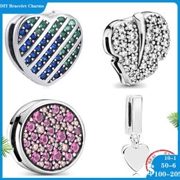 925 SIVER kralen Charms voor Pandora Charmarmbanden Designer voor vrouwen rond Crystal Crown Heart Clover Moon