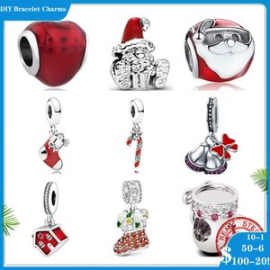 925 SIVER kralen Charms voor Pandora Charmarmbanden Designer voor vrouwen Santa Claus Christmas Tree Charm Geschikt
