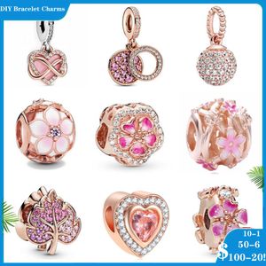925 SIVER kralen Charms voor Pandora Charmarmbanden Designer voor vrouwen sprankelende vrijhandse hartpetal