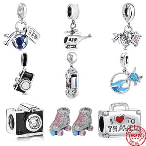 925 SIVER kralen Charms voor Pandora Charm Armbanden Designer voor vrouwen koffercamera vliegtuig Passpoortauto Oceaan