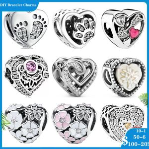 925 SIVER kralen Charms voor Pandora Charmarmbanden Designer voor vrouwen hart openwork love footprint bloemenboom