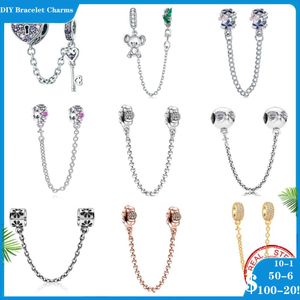 925 perles d'argent breloques pour bracelets à breloques pandora designer pour femmes nouvelle chaîne de sécurité amour serrure ange koala fleur