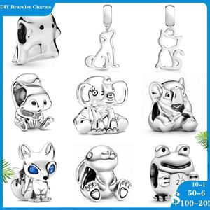 925 SIVER kralen Charms voor Pandora Charm Armbanden Designer voor vrouwen Squirrel Elephant Rabbit Dog Cat Frog