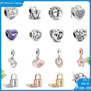 925 SIVER kralen Charms voor Pandora Charm Armbanden Designer voor vrouwen DIY hangere moederdag Infinite Mom Heart Lock Charm