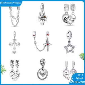 925 perles d'argent breloques pour bracelets à breloques pandora designer pour femme Cross Infinity Love Safety Chain