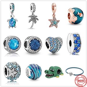 925 SIVER Perles Charmes pour les bracelets de charme Pandora Designer pour femmes Turtle Starfish Coconut Crocodile Pendant